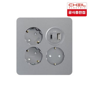 제일전기 디아트 실버 USB (A타입 C타입) + 콘센트 3구