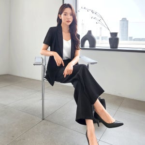여성 여름정장 세트 반팔 결혼식 하객룩 [이안]