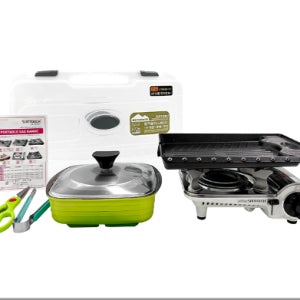 썬터치 아웃도어 세트 가스버너 불판 냄비 가위 집게 Box 포장