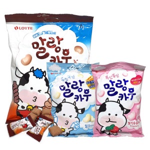 롯데 말랑카우 밀크맛(79g) 1봉+딸기우유맛(79g) 1봉+빠삐코맛(158g) 1봉