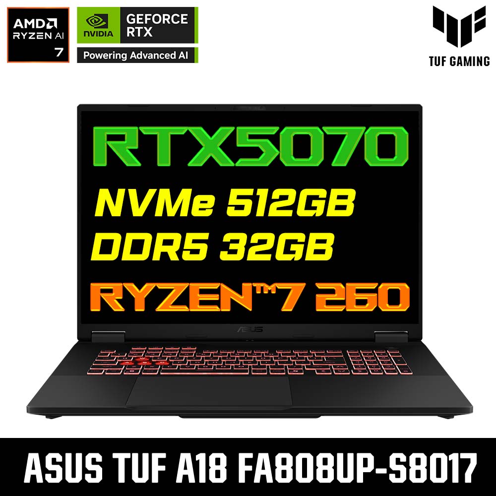 ASUS TUF A18 R7 260 RTX5070 18인치 512GB (1,899,000원) (무료)