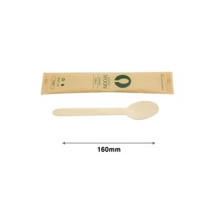 개별 포장 나무 스푼 (160mm) 2,000개 (100개x20봉)