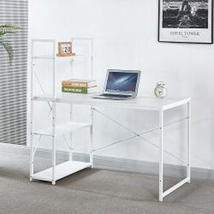 가구의서 베이직 H자형 스틸 책상 1200x600mm, 4단, 화이트