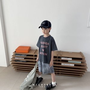 나잇베베 25여름 러쉬 반팔티 티셔츠 유아동 XS-XL (오렌지, 차콜)