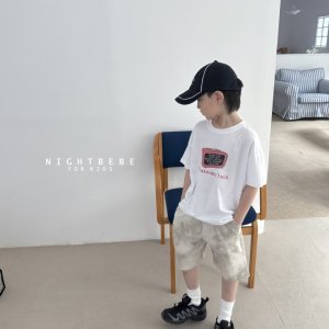나잇베베 25여름 알림 반팔티 티셔츠 유아동 XS-XL (아이보리, 백메란지)