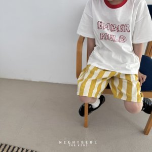 나잇베베 25여름 엠버 배색 반팔티 티셔츠 유아동 XS-XL (아이보리, 레드)