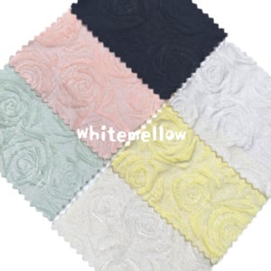 마리에 로즈 플라워 장미 엠보싱 실키 자카드원단 6칼라 자카드