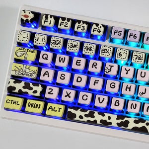 밀크 푸딩 키캡 ASA 영문 116키 PBT RGB 키보드꾸미기 우유 반투명 키보드 키캡