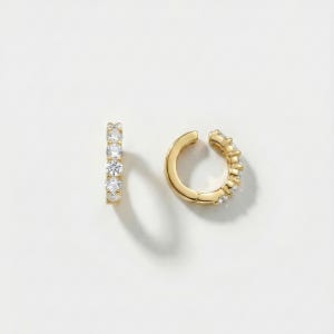 지티 귀찌 알러지없는 이어커프 큐빅 귀안뚫는 귀걸이 엘르 제로터치