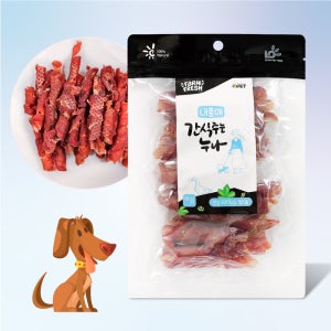 내품애 간식주는 누나 안심 오리가슴살 말이롤 180g 강아지 육포 간식