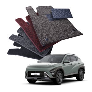 [1+2열] 디테일링 우븐블럭 자동차 씬 코일매트 차량용 카매트 현대 디올뉴 코나 SX2 + 가죽보호제 100ml 증정