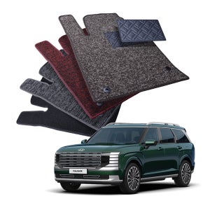 [1+2열] 디테일링 우븐블럭 자동차 씬 코일매트 차량용 카매트 현대 디올뉴 팰리세이드 + 가죽보호제 100ml 증정