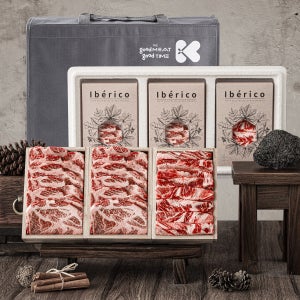 케이미트 도토리 먹은 돼지고기 이베리코 명품구이 선물세트 2호 900g (갈비살,목살)