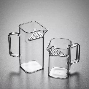화차원 초승달 거름망 사각 숙우 내열유리 티포트 260ml