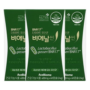 BNR17 유산균 비에날씬 비엔날씬 60캡슐, 3개