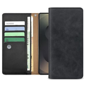 슬림 소가죽 다이어리 플립 지갑 케이스 다크그레이, 갤럭시A21-A21S 공용