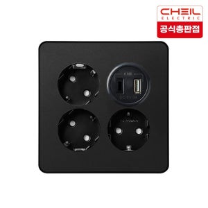 제일전기 디아트 메탈블랙 USB (A타입 C타입) + 콘센트 3구