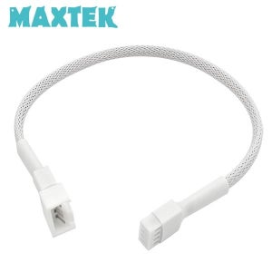 맥스텍 MT681 PWM 4핀 팬전원 연장 케이블 메쉬타입 27cm 쿨러 팬커넥터 연장 슬리빙 화이트