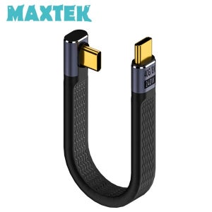 맥스텍 MT693 USB 4.0 C타입 플랫 케이블 좌우 직각 꺽임 젠더 Type-C 40Gbps 240W 초고속충전 E-Marker 이마커 칩셋 14cm 썬더볼트4 지원