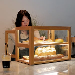 자야캠핑 오울루 베이커리 디저트 카페 1320 원목 수납장 쇼케이스 진열대 600
