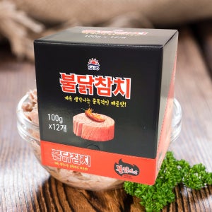 사조 불닭 참치 파우치 100g 12팩 불닭 소스 매운 고추 살코기