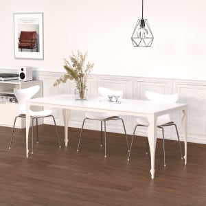 뉴베르디 프렌치 엔틱 모던 책상 겸 다용도 테이블 1800x800mm, 화이트