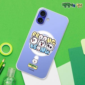 빵빵이 미니멀 맥세이프 투명 케이스 젤하드 쁘띠뿡빵이, 아이폰16 플러스