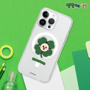 빵빵이 미니멀 맥세이프 투명 케이스 젤하드 행운의빵빵이, 아이폰14 프로