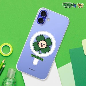 빵빵이 미니멀 맥세이프 투명 케이스 젤하드 행운의빵빵이, 아이폰16 플러스