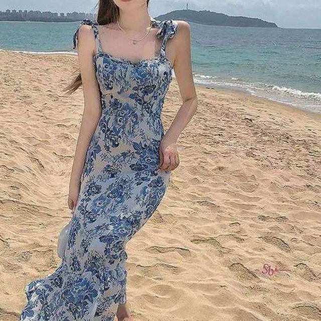 꽃무늬 끈나시 플로랄 휴가코디 롱원피스 바캉스 여름