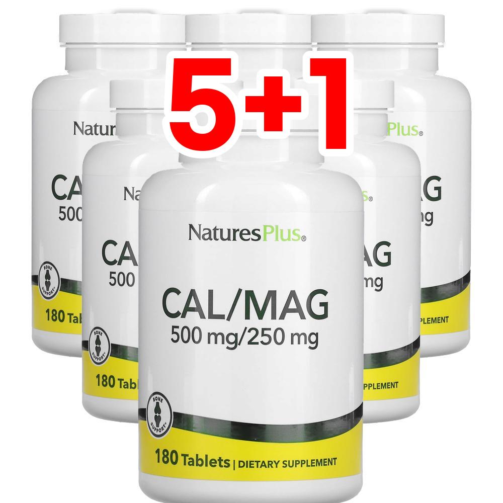 [5+1] 네이처스<b>플러스</b> <b>CalMag</b> 칼마그 500mg 250mg 180타블렛