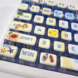 여름 해변 바다 반투명 키캡 ASA 영문 116키 PBT RGB 투과 푸딩 키보드 키캡