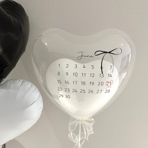 [헬륨완제품] 웨딩촬영 캘린더 풍선 화동 프로포즈 브라이덜샤워 헬륨 하트 경기광주