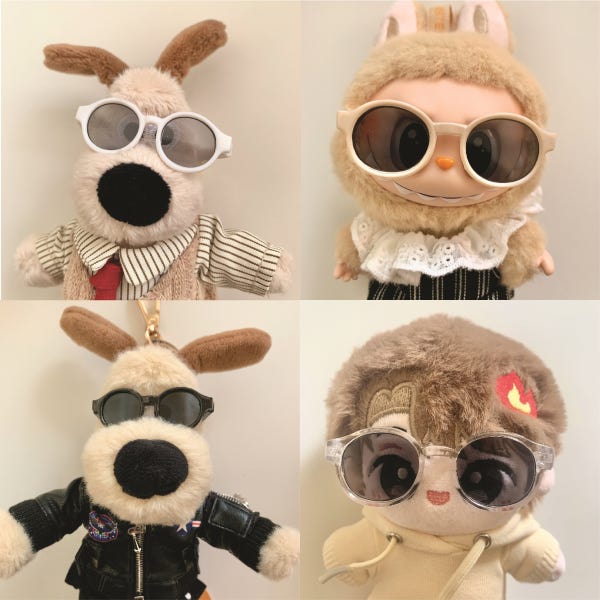 10cm솜인형옷 라부부 그로밋옷 15cm 모루인형 안경 선글라스 오랑이 악세서리 20cm