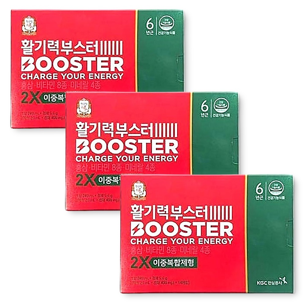 <b>정관장</b> 활기력 부스터 홍삼 멀티<b>비타민</b> 미네랄 에너지충전 3개