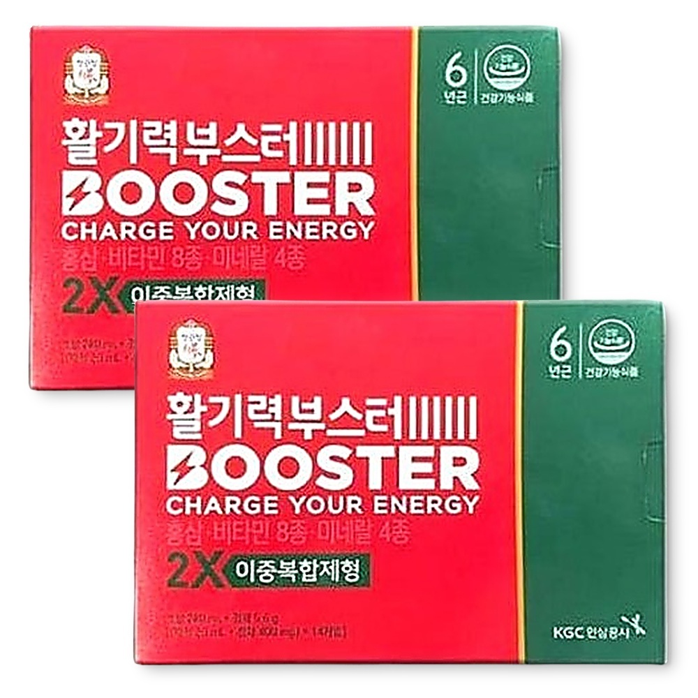 에너지충전 <b>정관장</b> 활기력 부스터 홍삼 멀티<b>비타민</b> 미네랄 2개