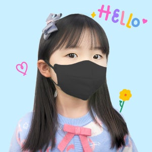 힐타임 코코핏 KF94 어린이마스크 컬러 소형마스크 새부리형 25매입 소형L, 블랙, 1개