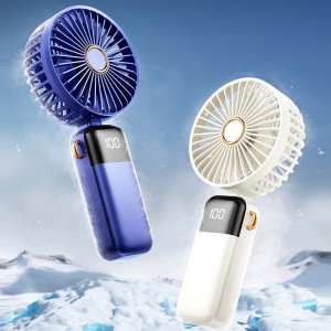 5단조절 강풍 LED 손풍기 휴대용 미니선풍기 탁상용 거치대 목걸이 포함