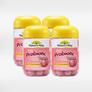 네이처스웨이 키즈 유산균 프로바이오틱스 멀티구미 딸기맛 초코볼, 125g, 4개