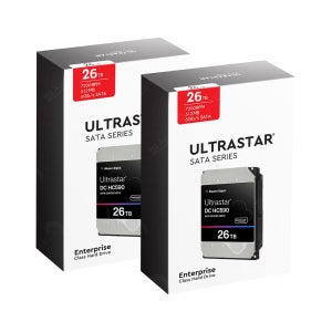 WD 울트라스타 SATA 26TB 기업용 HC590 WUH722626ALE6L4 (2 Pack) 3년 보증
