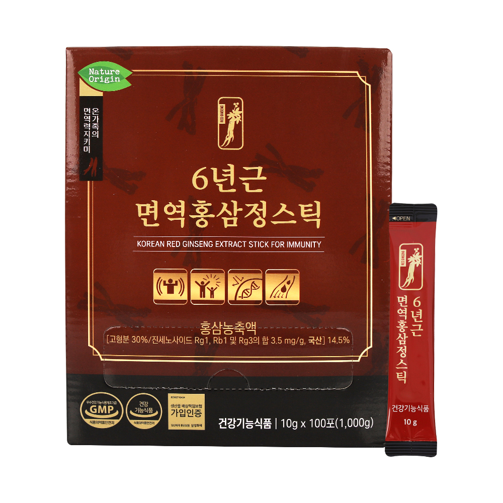 네이처오리진 <b>6년근</b>면역<b>홍삼정스틱 10g</b> x 100포