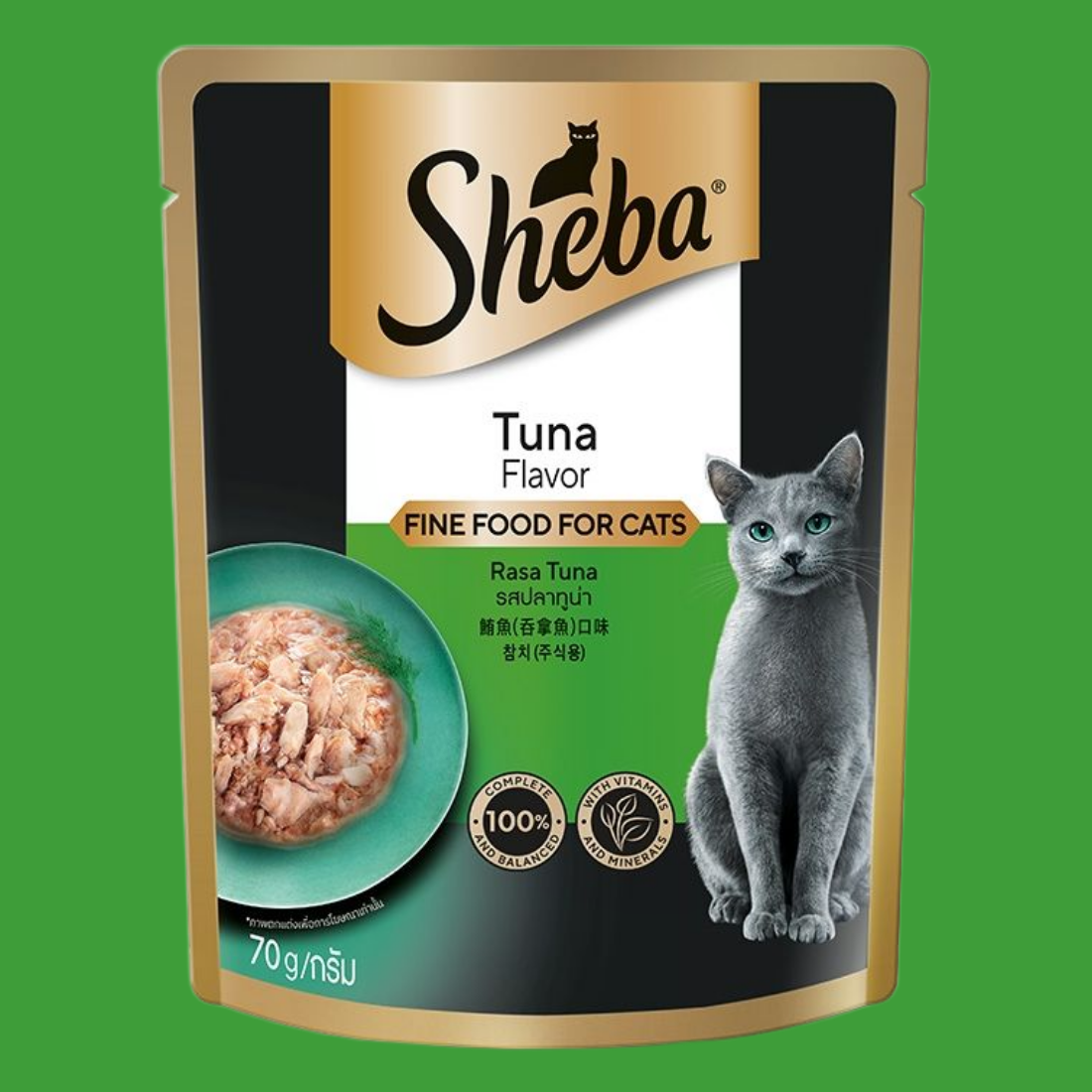 쉬바 파우치 고양이 주식 습식사료 참치, 70g, 1개