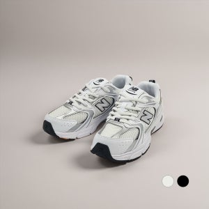 [국내매장판] 뉴발란스 키즈 530 와이드 운동화 밴딩끈 발볼 넓은 신발 화이트실버