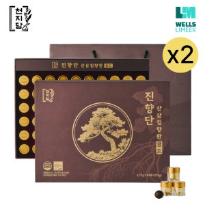 [침향 25.5%, 산삼 5%] 천지담 진향단 산삼 침향환 (쇼핑백 증정 부모님 선물세트) 60환, 2개