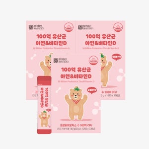 어린이 100억 유산균 프로바이오틱스 아연 비타민D 장인정신에브리데이 30포, 3개