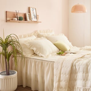 꾸르자미 여름이불 시어서커 침구세트 차렵 모기기피 K/Q이불 + 베개커버2 여름용