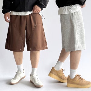 1+1 남자 7부 버뮤다 팬츠 남성 와이드 반바지
