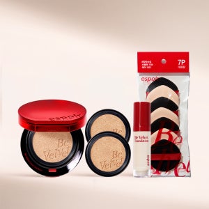 비벨벳 커버쿠션 SPF42 PA++ 13g x 3 (본품1+리필2) + 비벨벳 퍼프 7매입 (증정: 미니 파운데이션)