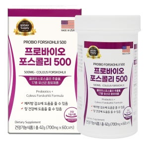 체지방감소와 장건강에 도움줄수있는 프로바이오 포스콜리500 60캡슐, 6개