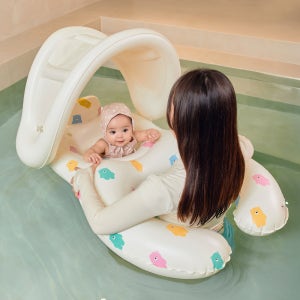 스윔어바웃 돌 아기 유아 그늘막 밍곰 콤보 보행기튜브 2인용 감성 물놀이 튜브